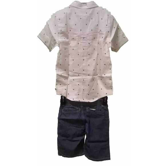 Lucky Brand Boys 2pc Button Up Shirt/Denim Shorts Set Clover Woven - Size 7 - Picture 5 of 10